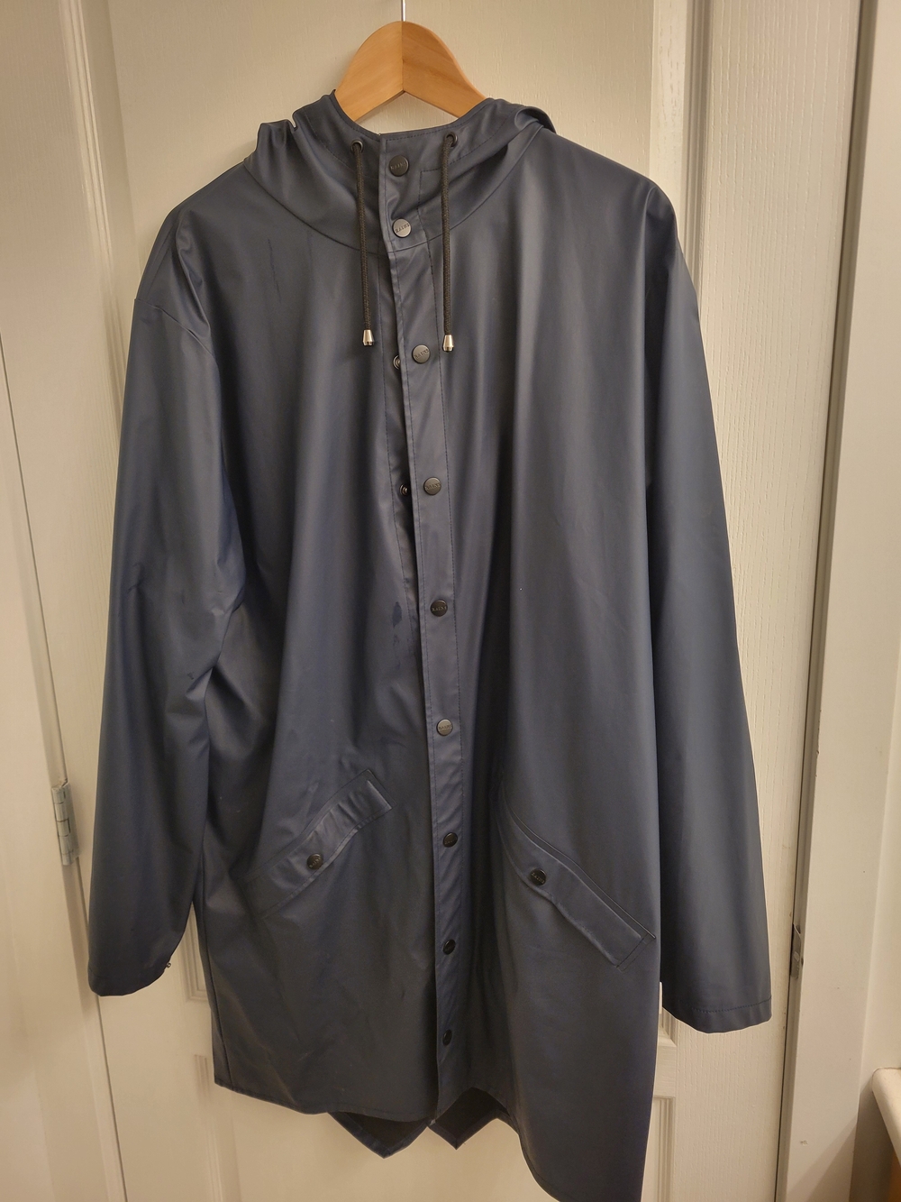 Women's Navy Hooded Rain Jacket